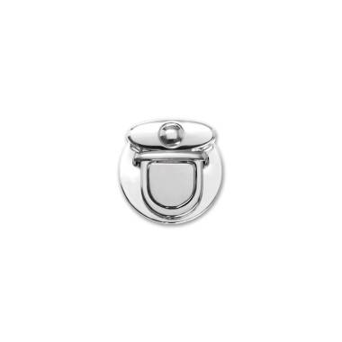 Key lock on screws round 3.3 cm, silver (61132)