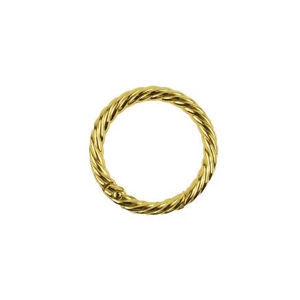 Twisted lobster clasp ring for bags 2.5*1.9 cm, gold (64024)