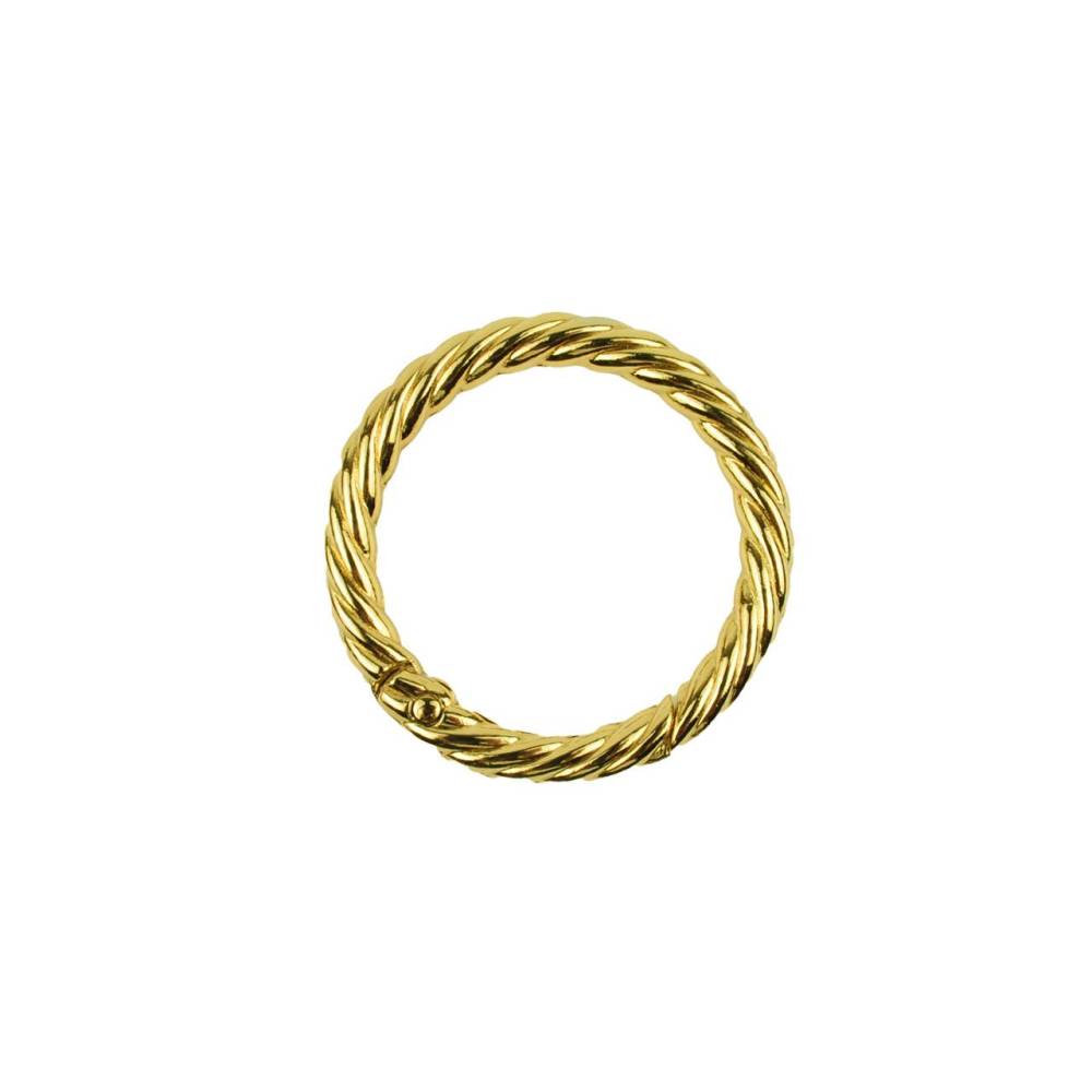Twisted lobster clasp ring for bags 2.5*1.9 cm, gold (64024)
