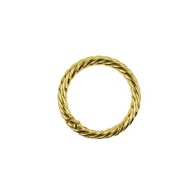 Twisted lobster clasp ring for bags 2.5*1.9 cm, gold (64024)