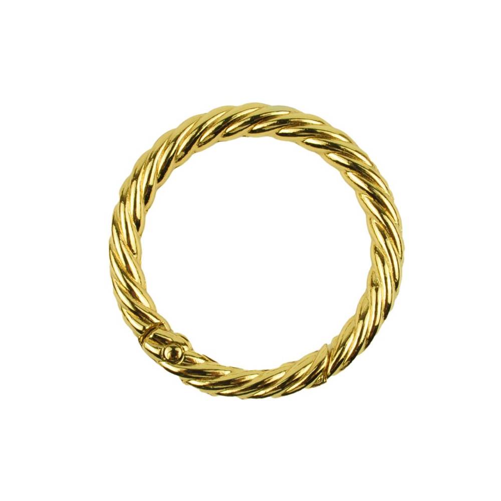 Twisted lobster clasp ring for bags 3.5*2.6 cm, gold (64028)