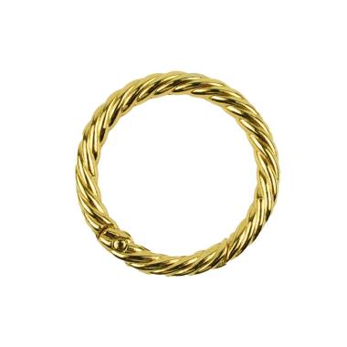 Twisted lobster clasp ring for bags 3.5*2.6 cm, gold (64028)
