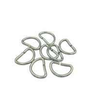 Half ring for bag metal 2.5*1.5 cm, white gold
