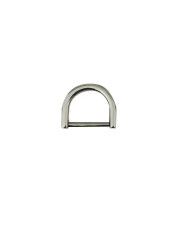 D-shaped half ring 2.7*2cm, black metallic (66040)