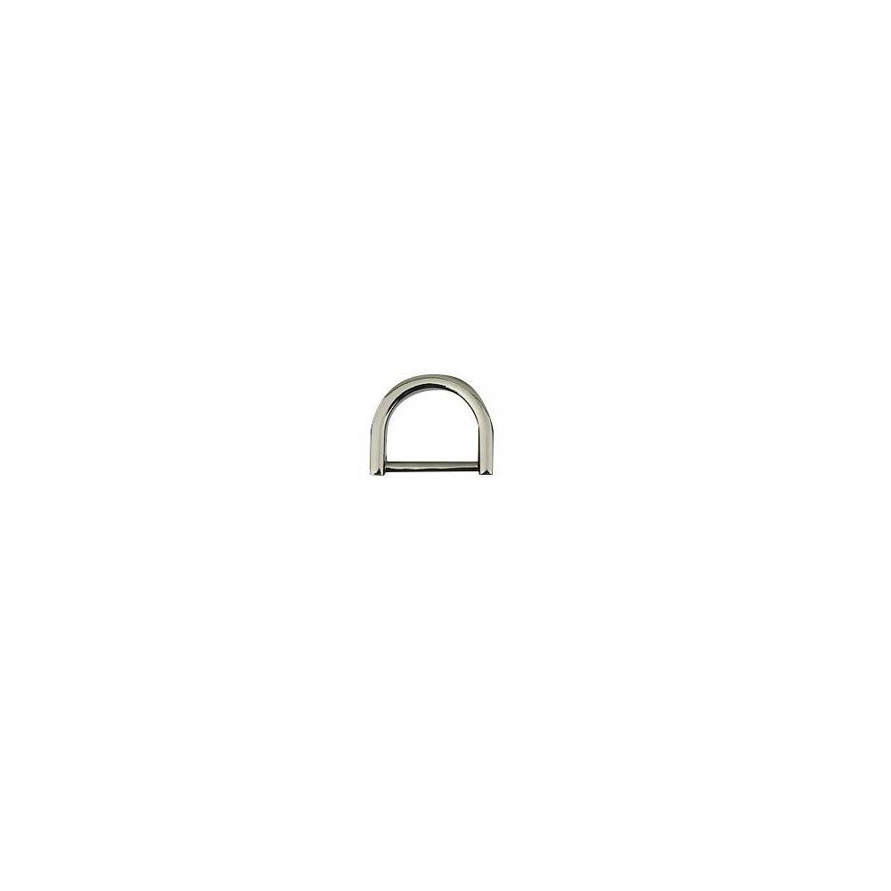D-shaped half ring 2.7*2cm, black metallic (66040)