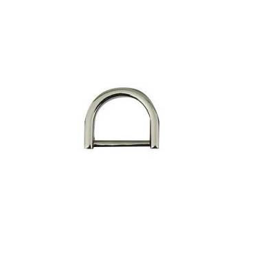 D-shaped half ring 2.7*2cm, black metallic (66040)
