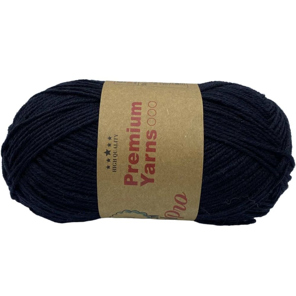 Пряжа мериносова вовна WoolPro Premium Yarns, чорний (509) Пряжа мериносова вовна WoolPro Premium Yarns, чорний (509)