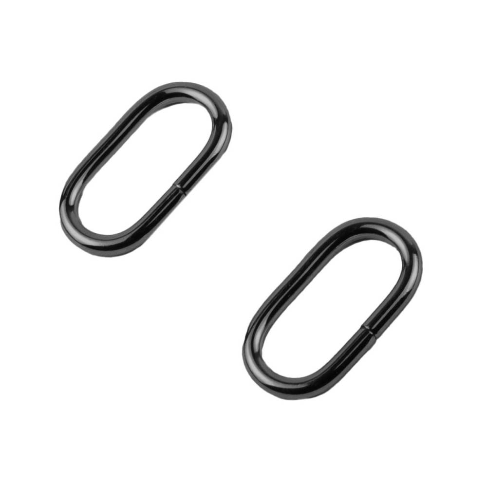 Oval frame 4.7*2.5 cm black metallic (68021)