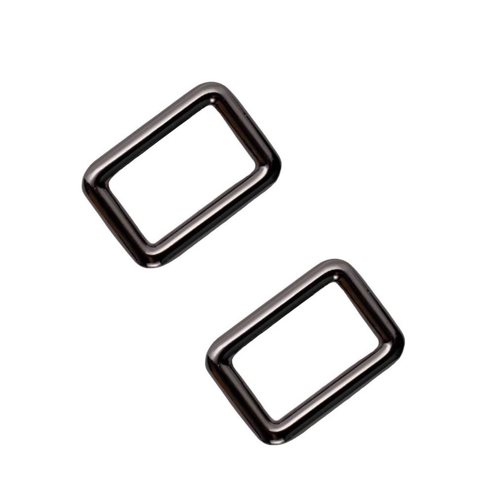 Rectangular frame 3.5*2.4 cm black metallic (68038)