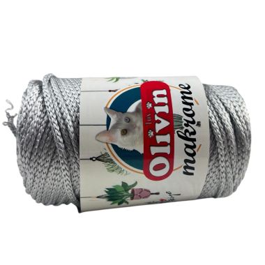 Поліпропіленовий шнур Macrame Lux, сталевий (836)