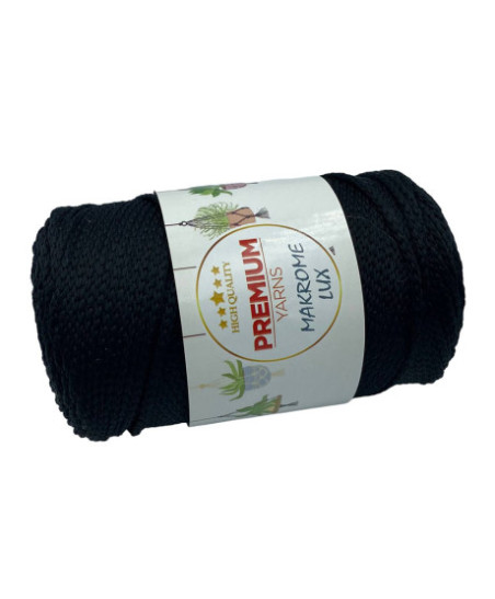Polypropylene cord Macrame Lux, black (840)