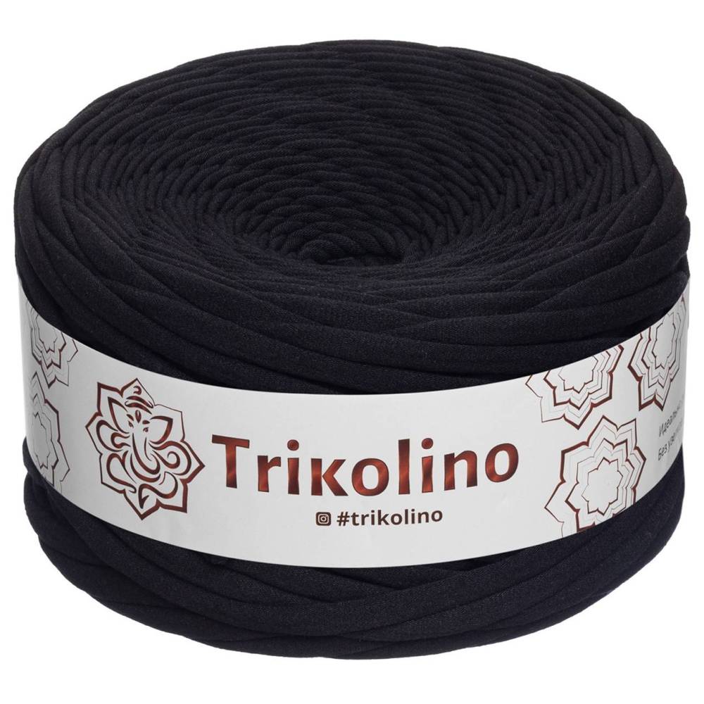 Трикотажна пряжа Trikolino 7-9 мм, чорний 50 м (500289) Трикотажна пряжа Trikolino 7-9 мм, чорний 50 м (500289)
