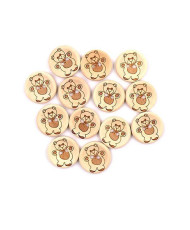 Button decorative wooden Mouse  15 mm