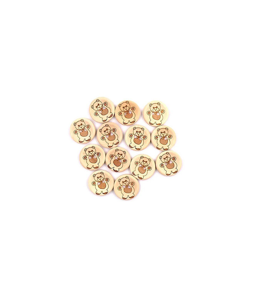 Button decorative wooden Mouse  15 mm