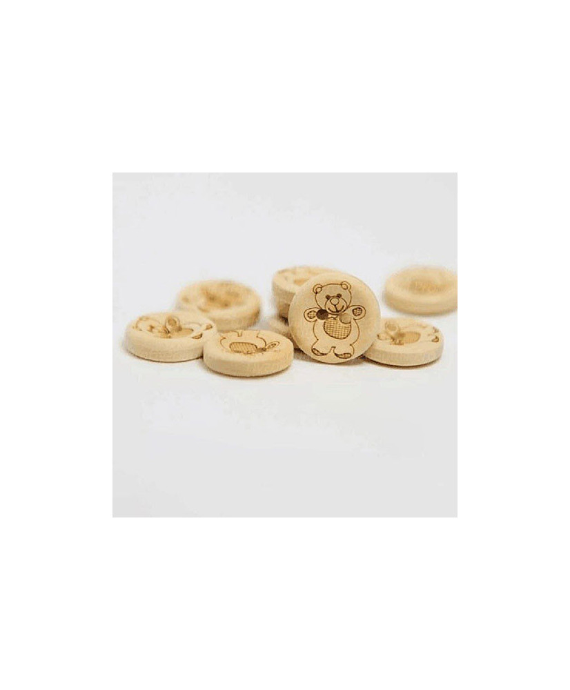 Button decorative wooden Mouse,  15 mm