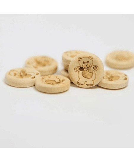 Button decorative wooden Mouse,  15 mm