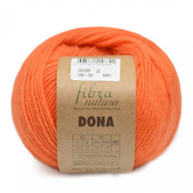 Merino wool yarn DONA Fibranatura - tangerine (106-04)