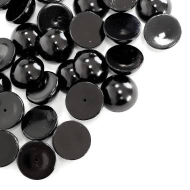 Half beads black, 10 mm, 12 pcs.