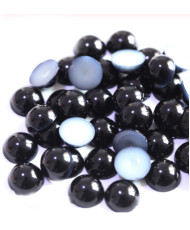 Half beads black, 7 mm, 20 pcs.