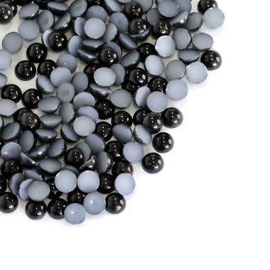 Half beads black, 7 mm, 20 pcs.