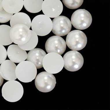 Half beads white, 7 mm, 20 pcs