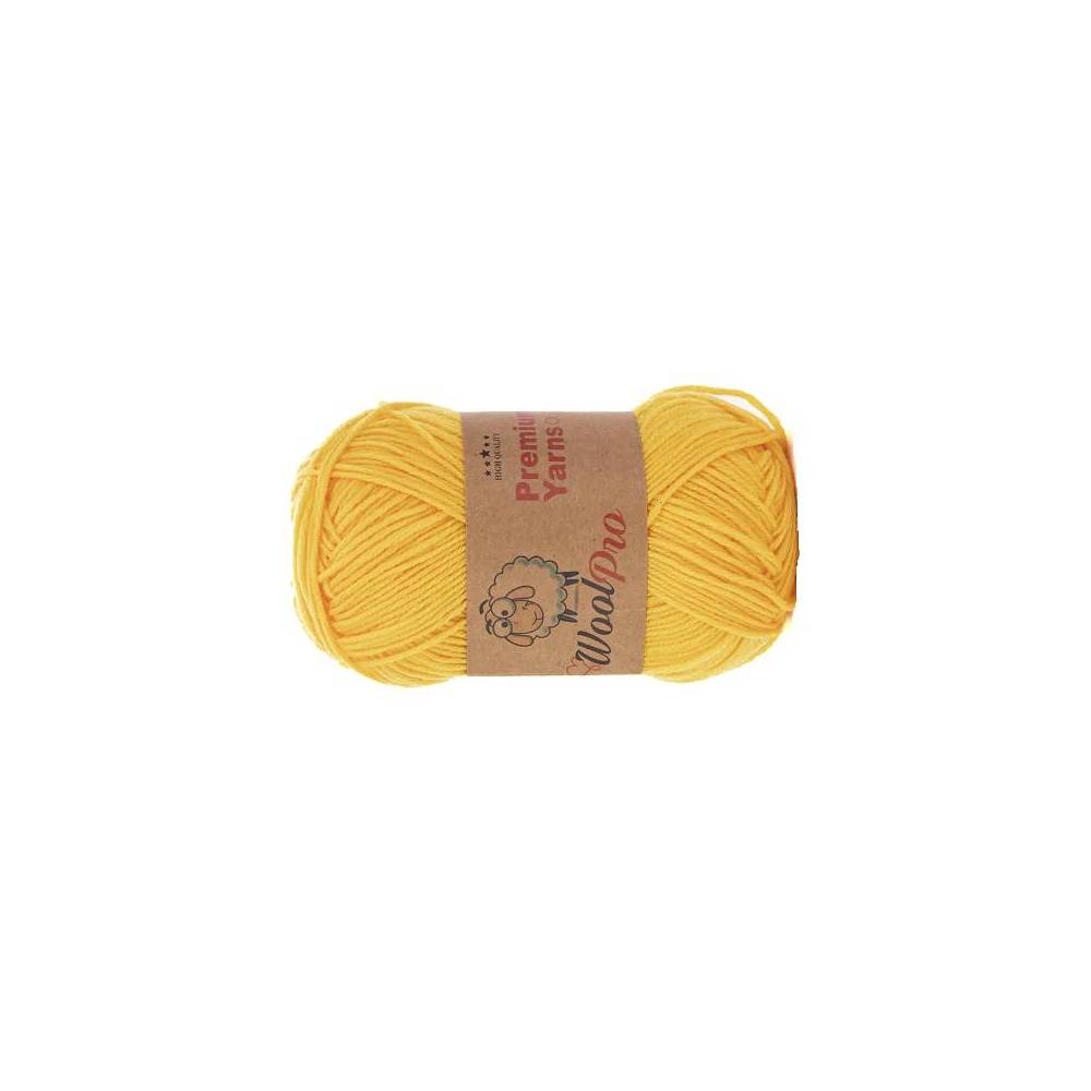 Пряжа мериносовая шерсть WoolPro Premium Yarns, желтый (504)