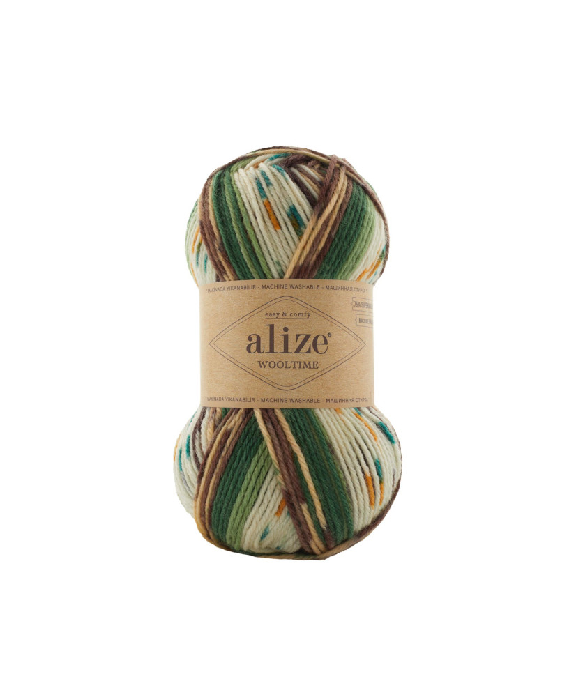 Yarn Alize Wooltime sand green melange (11021) Yarn Alize Wooltime sand green melange (11021)