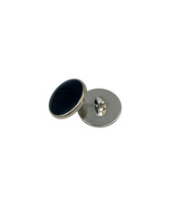 Button on a shank, black with a gold rim, 10 mm