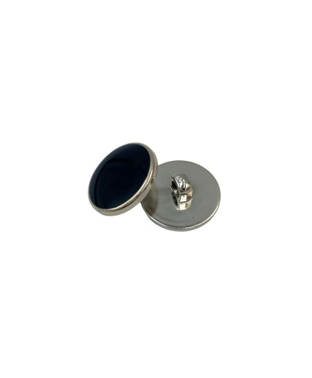 Button on a shank, black with a gold rim, 10 mm