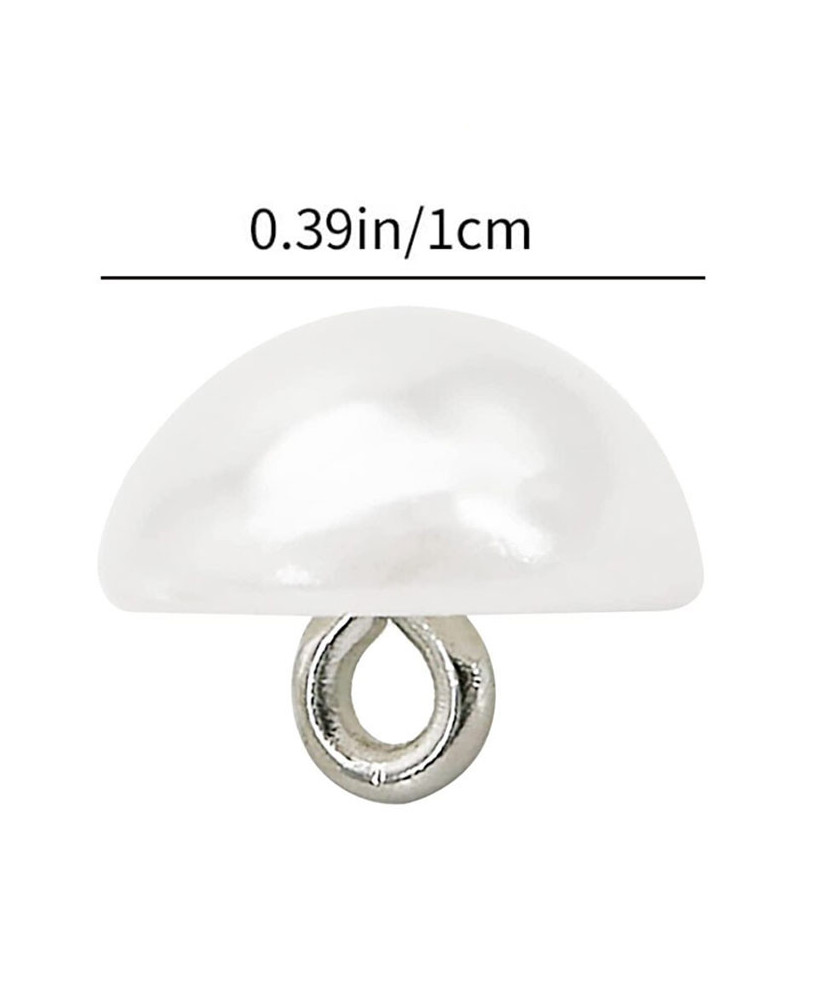 Pearl button white, 10 mm