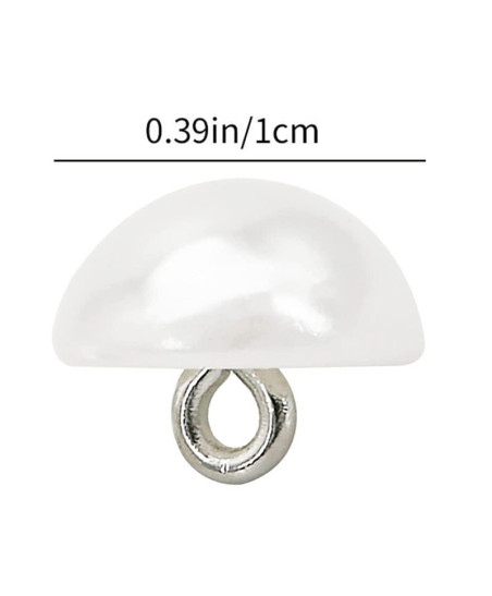 Pearl button white, 10 mm