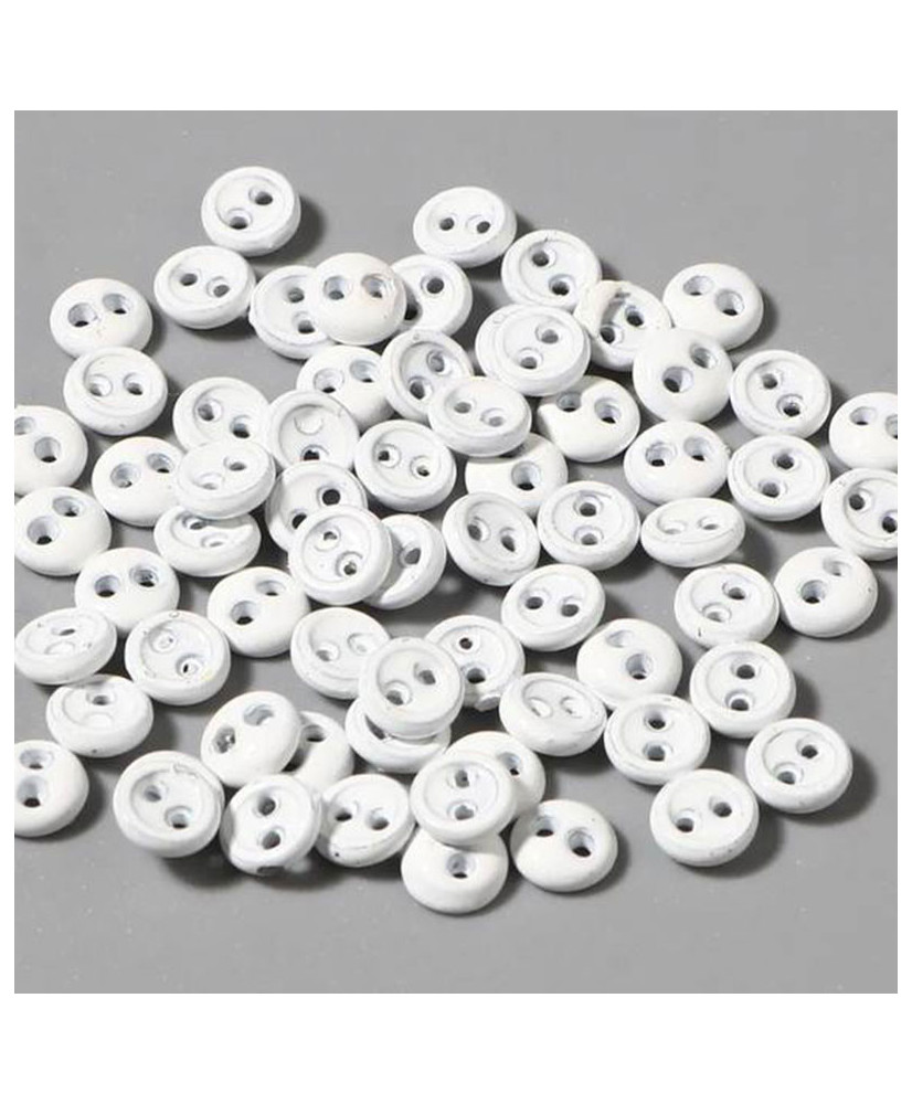 Set of mini buttons white, 3 mm, 50 pcs.