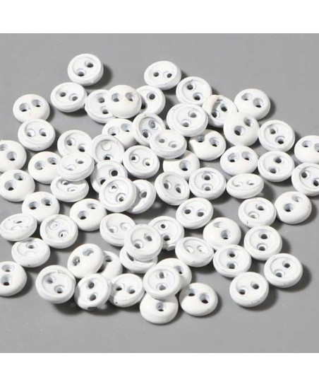 Set of mini buttons white, 3 mm, 50 pcs.