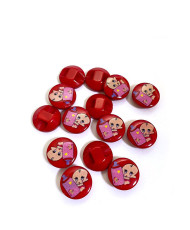 Plastic button red, Baby, 14 mm