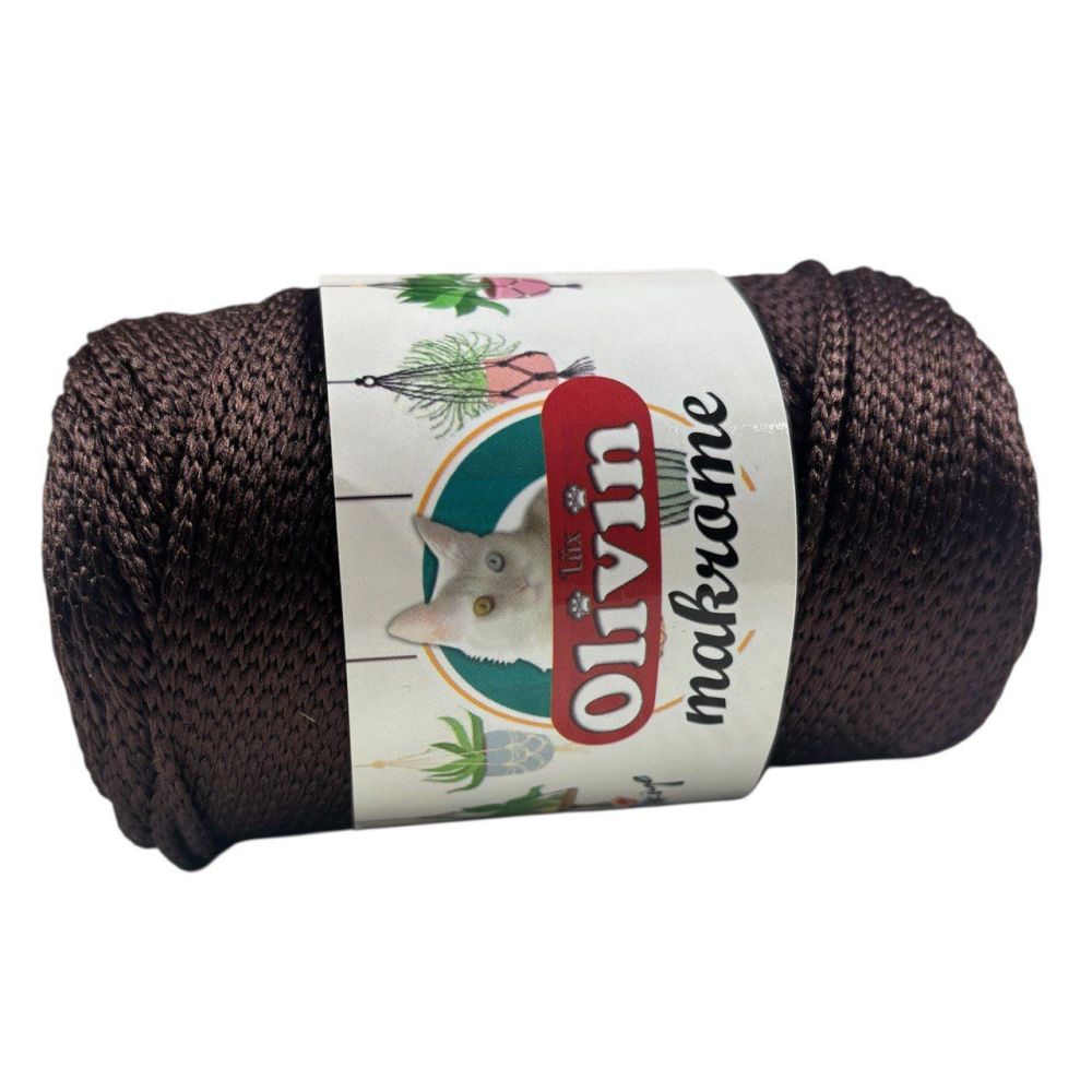 Полипропиленовый шнур Macrame Lux, черный шоколад (834) Полипропиленовый шнур Macrame Lux, черный шоколад (834)