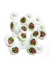 Plastic button, Strawberry,  17 mm