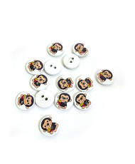 Wooden button, Monkey, 15 mm