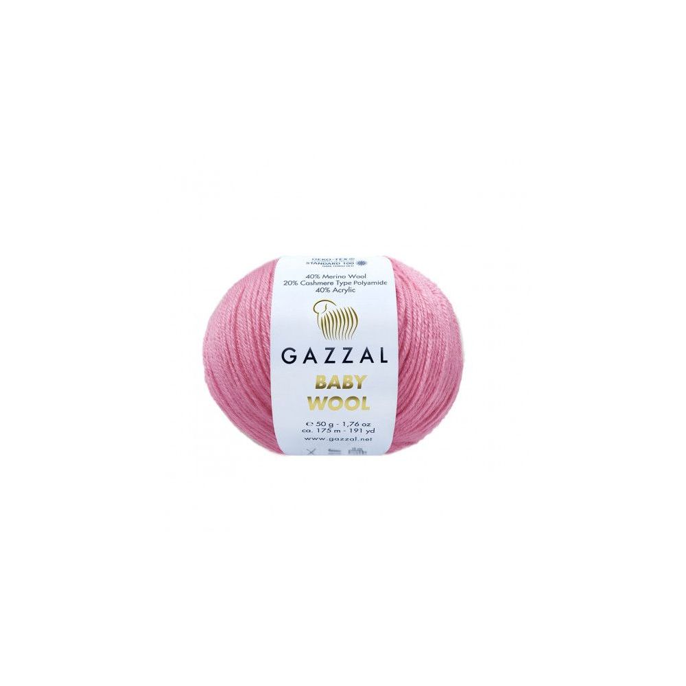 Пряжа Gazzal Baby Wool рожевий (828) Пряжа Gazzal Baby Wool рожевий (828)