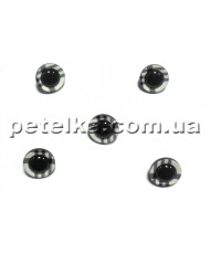 Black button with rim, 14 mm