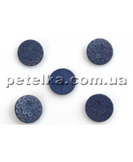Plastic button with sequins, dark blue, 30 mm