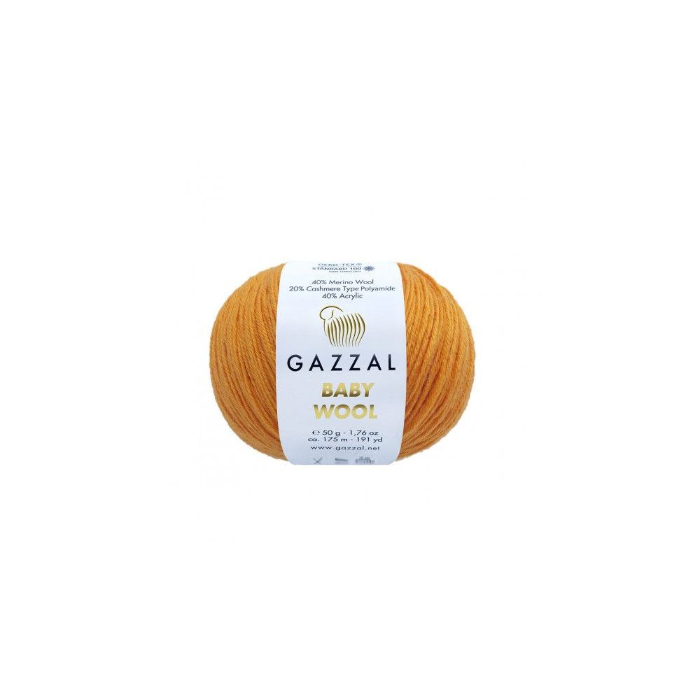 Пряжа Gazzal Baby Wool абрикос (837) Пряжа Gazzal Baby Wool абрикос (837)