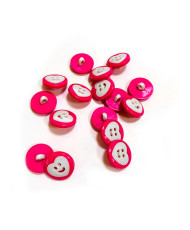 Plastic button, heart-smiley, 15 mm