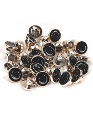 Plastic button black, Smiley, 10 mm