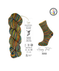Yarn Gazzal Happy Feet multicolor (3252)