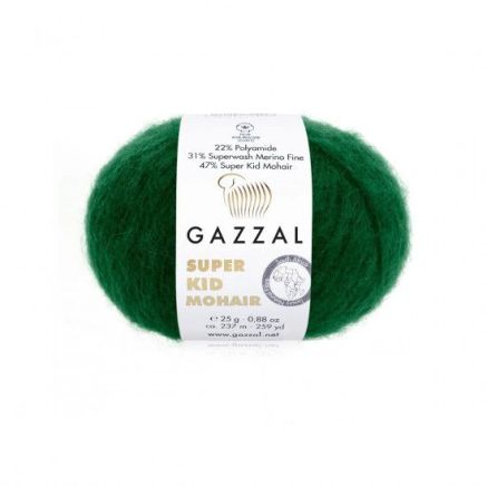 Пряжа Gazzal Super Kid Mohair хвойний ліс (64428)