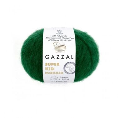 Пряжа Gazzal Super Kid Mohair хвойный лес (64428)