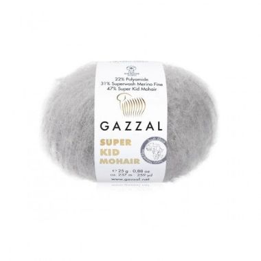 Пряжа Gazzal Super Kid Mohair лунный свет (64435)