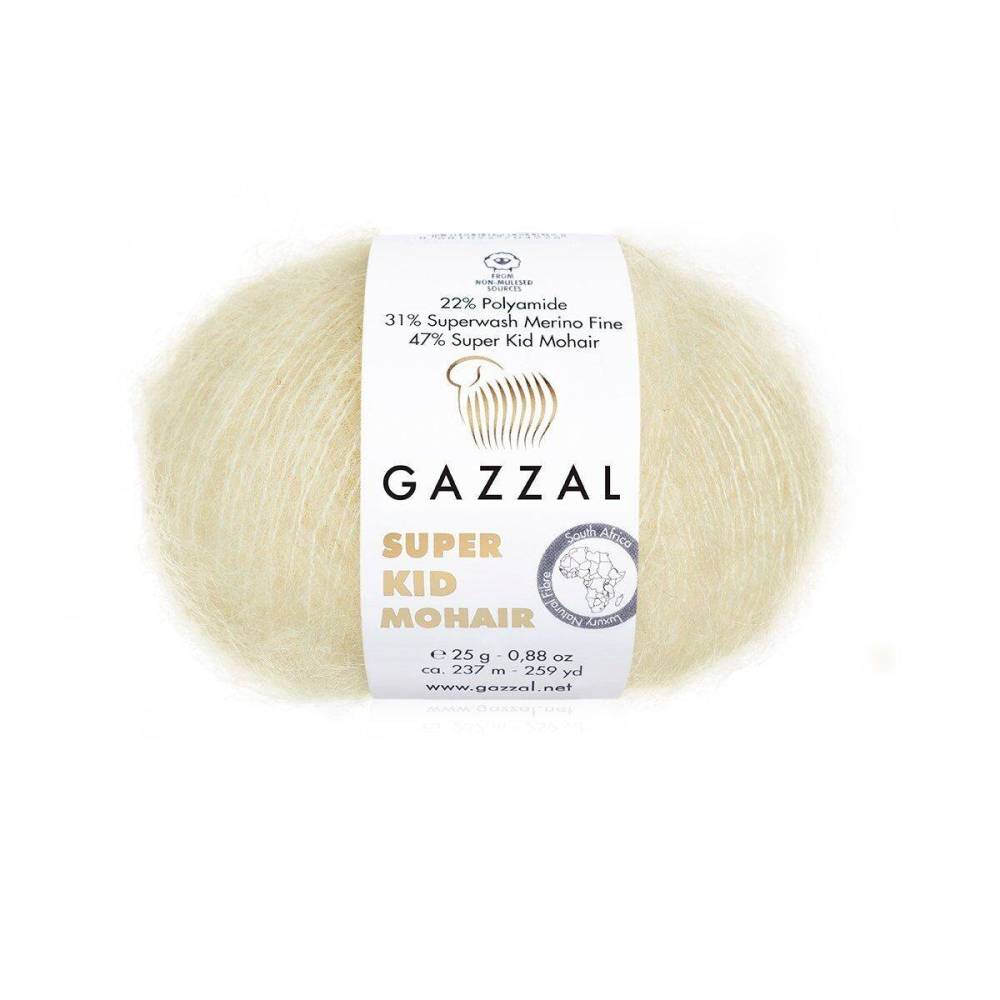 Yarn Gazzal Super Kid Mohair banana shake (64408)