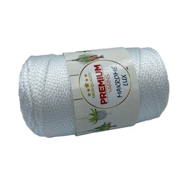 Поліпропіленовий шнур Macrame Lux, білий (801)