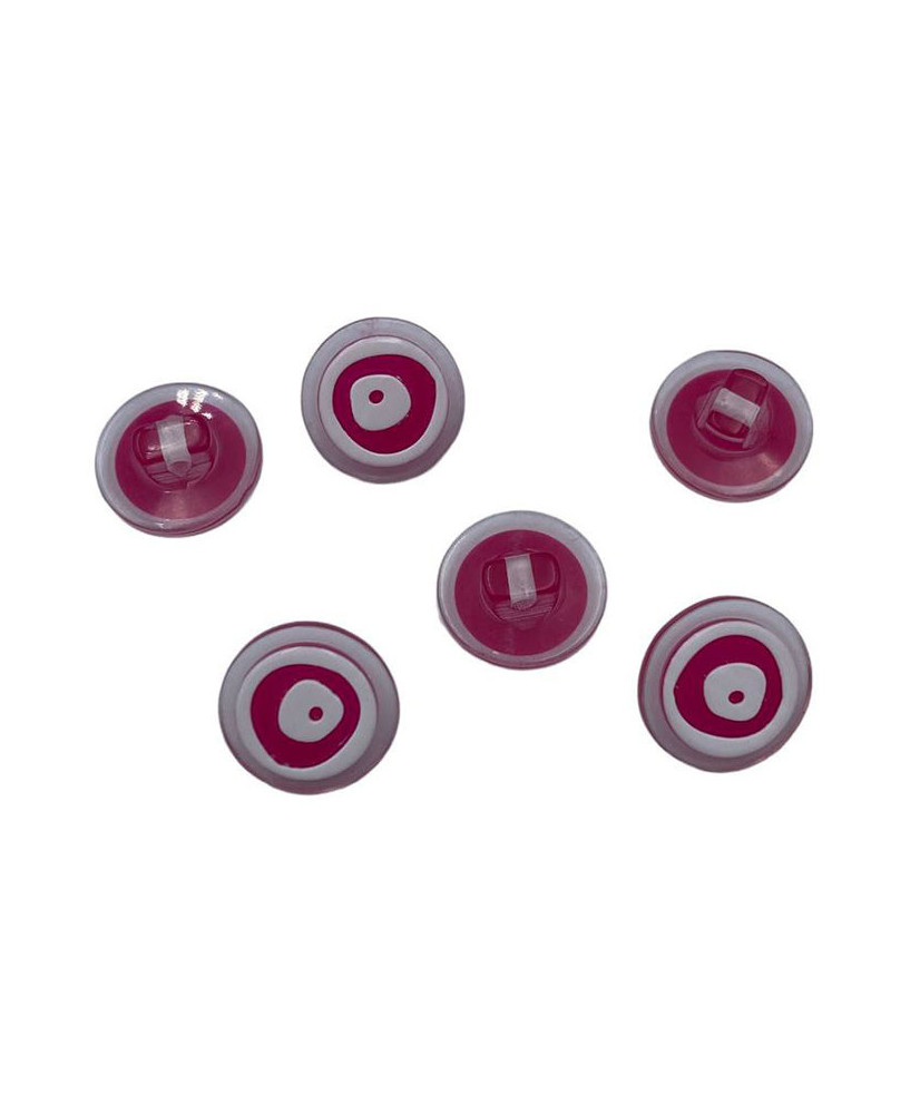Plastic button on a leg, raspberry, 14 mm
